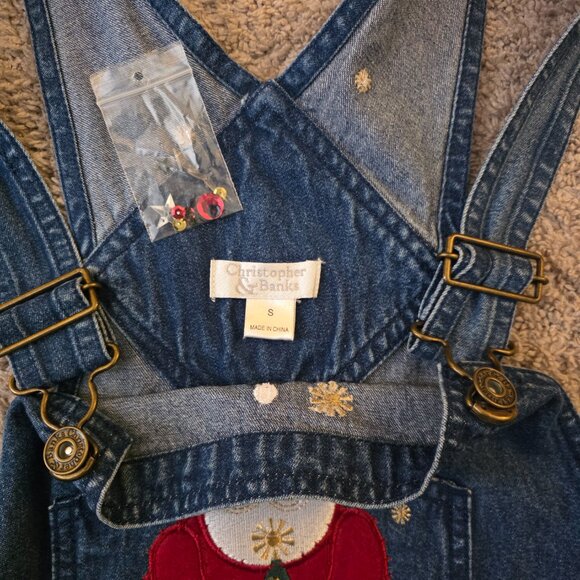 Christopher Banks Women's Denim Blue Jean Overalls-Size Small-Christmas-New - Picture 4 of 7